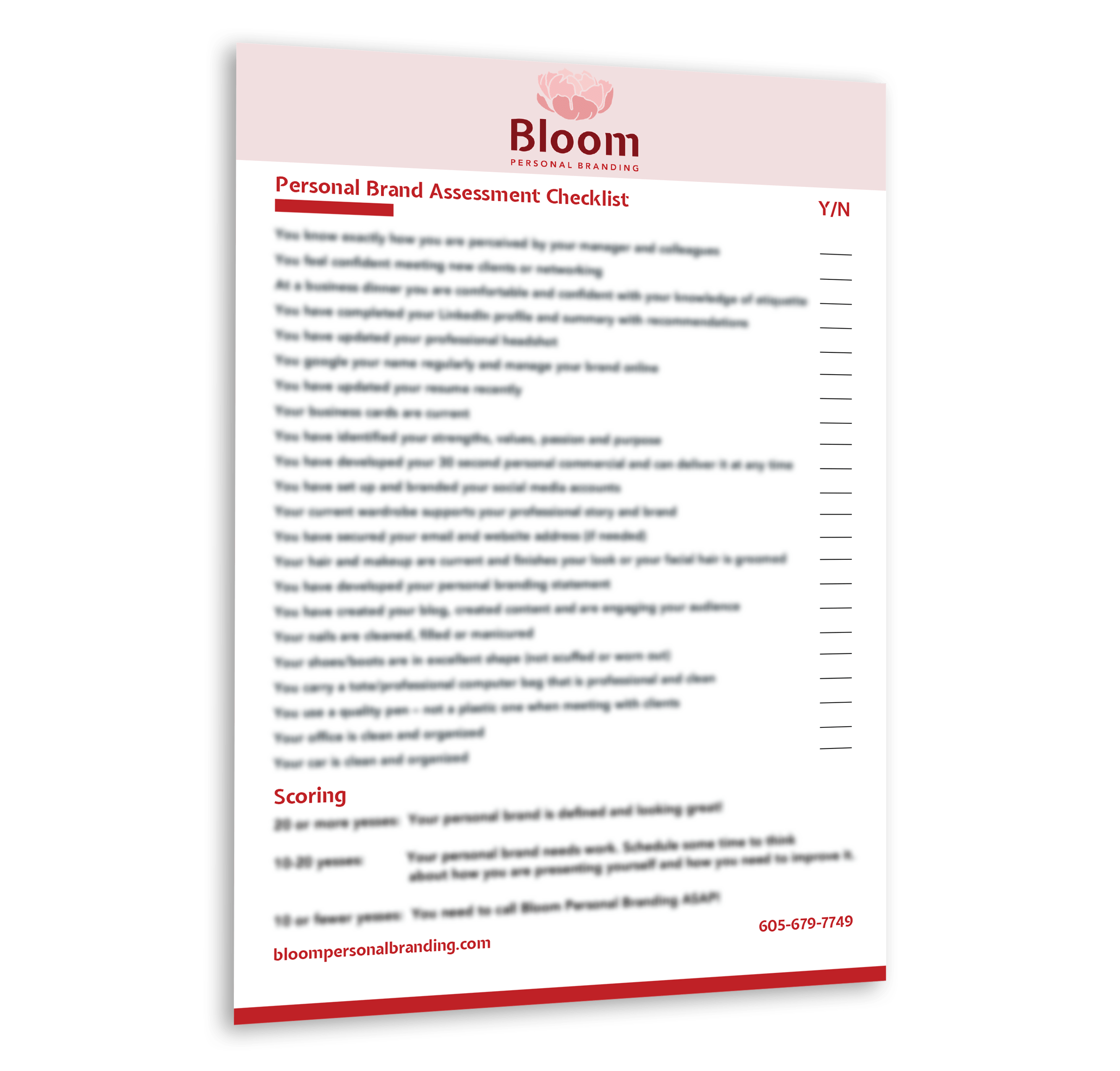 Bloom Personal Branding BrandAssessmentChecklist_graphic_vs4 Resources 